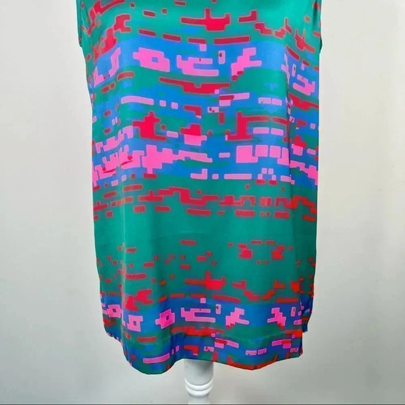 CO + CO by Coco Rocha Cornelia Top Green Pink Red Sleeveless Top Size 6 - Picture 4 of 10